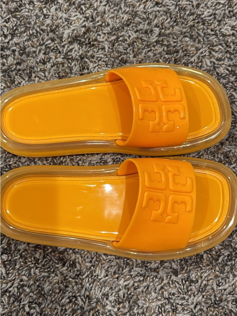 Tory Burch Orange Jelly Slide Sandals - Picture 2 of 3